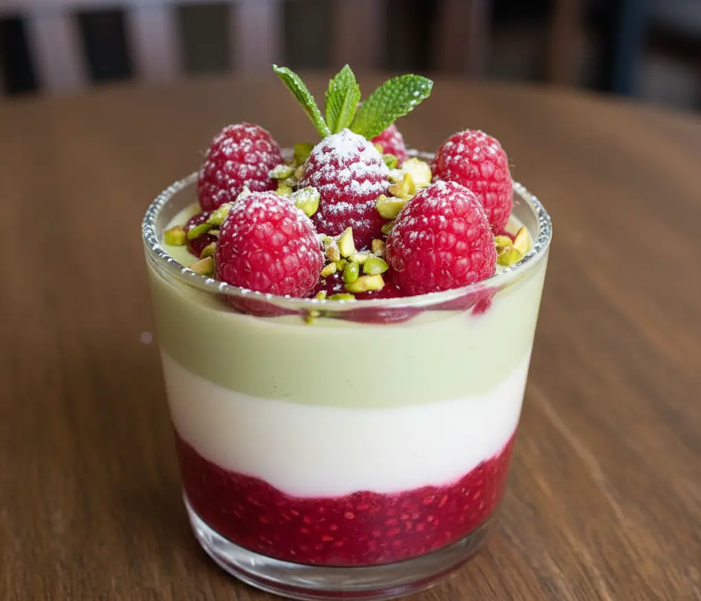 panna cotta framboise pistache